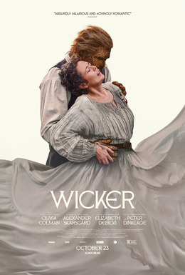 Affiche officielle du film Wicker : Olivia Colman enlacée par un personnage tressé en osier