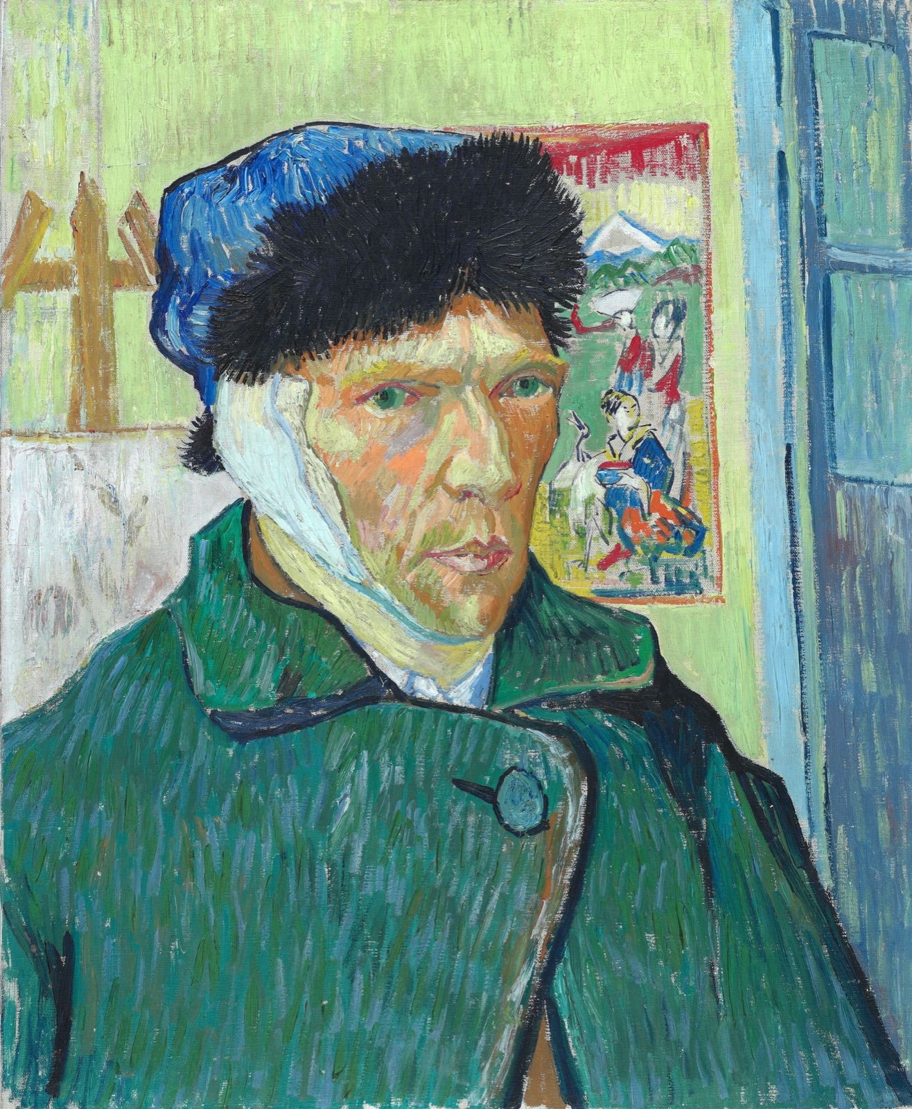Autoportrait a l'oreille bandee de Vincent van Gogh, 1889, huile sur toile