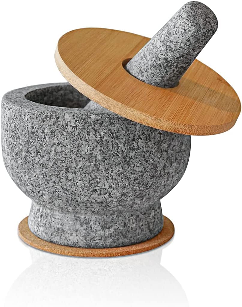 Mortier et pilon en granit AMAZY, 14 cm