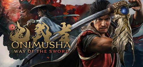 Key art officiel d'Onimusha: Way of the Sword, un samouraï brandissant son katana avec le gantelet oni