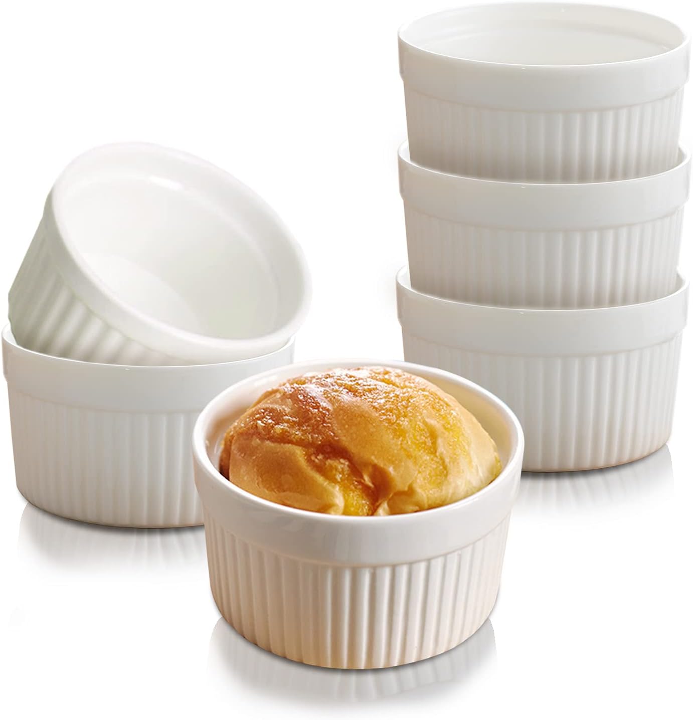 Lot de 6 ramequins en porcelaine