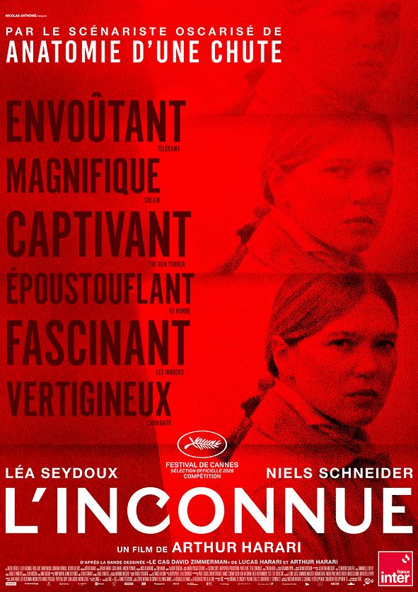 Affiche officielle du film L'Inconnue d'Arthur Harari, avec Léa Seydoux et Niels Schneider