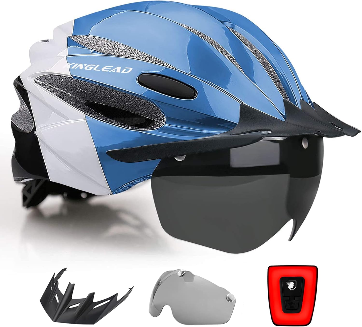 Casque vélo KINGLEAD avec LED rechargeable