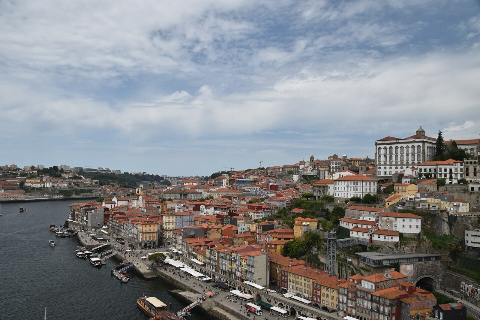 Vue de la Ribeira de Porto et de ses maisons colorées le long du Douro