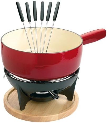 Service à fondue INVICTA, caquelon et réchaud en fonte émaillée