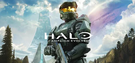 Master Chief en armure devant un anneau Halo, affiche officielle de Halo: Campaign Evolved