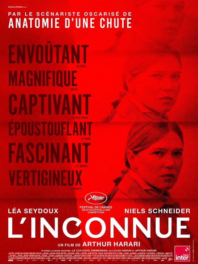 Affiche officielle du film L'Inconnue d'Arthur Harari, avec Léa Seydoux et Niels Schneider