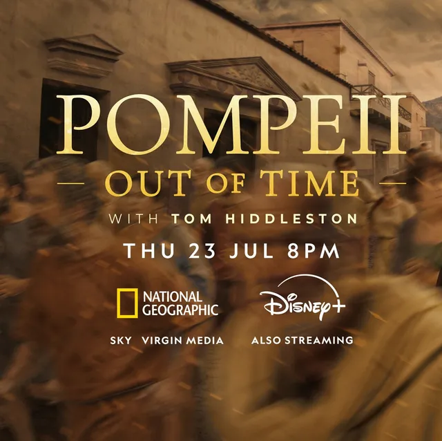 Visuel officiel de Pompeii: Out of Time with Tom Hiddleston, docusérie National Geographic sur Disney+