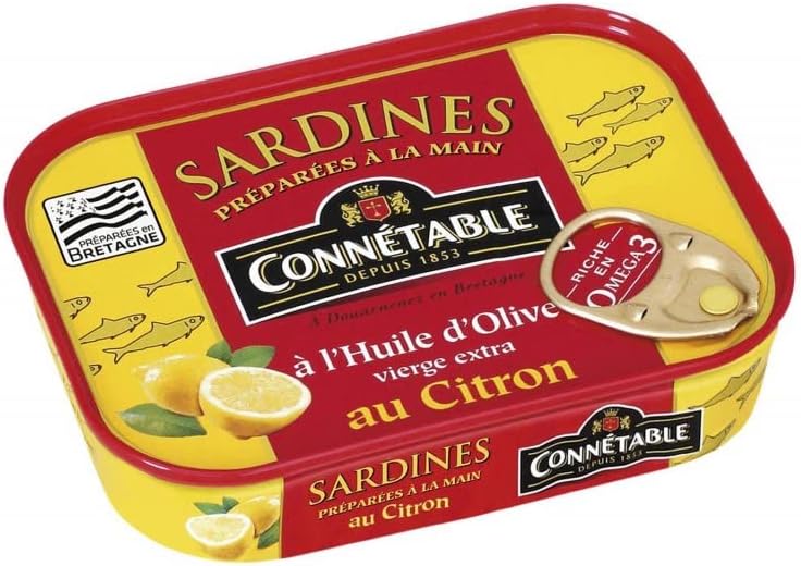 Connétable Sardines huile d'olive & citron (lot de 4)