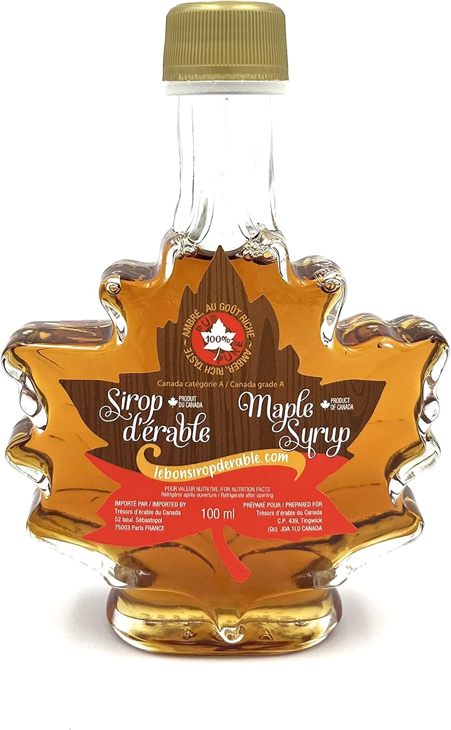 Sirop d'érable ambré pur du Canada